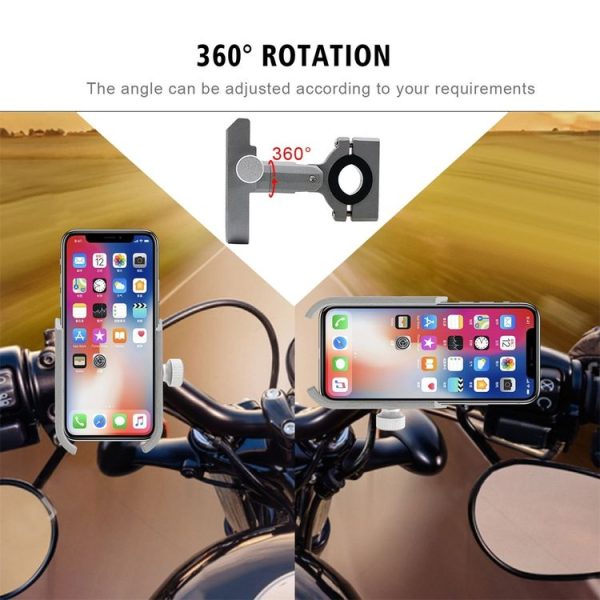 Motorcycle Aluminium Alloy Pressure Casting Mobile Phone Holder Bracket, Handlebar Version (Silver) - Image 3