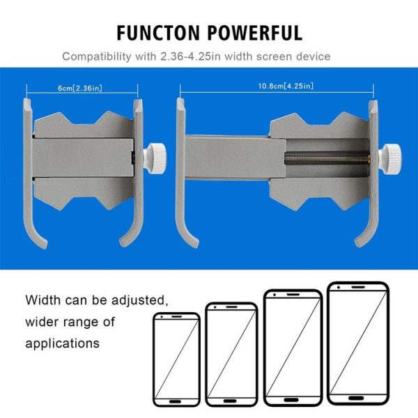 Motorcycle Aluminium Alloy Pressure Casting Mobile Phone Holder Bracket, Handlebar Version (Silver) - Image 4