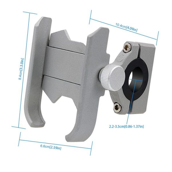 Motorcycle Aluminium Alloy Pressure Casting Mobile Phone Holder Bracket, Handlebar Version (Silver) - Image 5