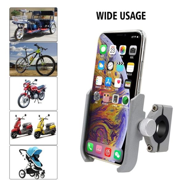 Motorcycle Aluminium Alloy Pressure Casting Mobile Phone Holder Bracket, Handlebar Version (Silver) - Image 6
