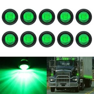 10 PCS MK-009 3 / 4 inch Car / Truck 3LEDs Side Marker Indicator Lights Bulb Lamp (Green Light)
