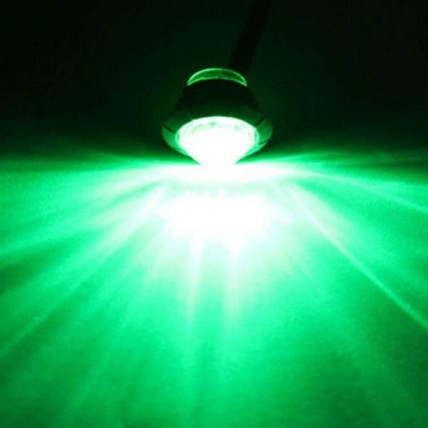 10 PCS MK-009 3 / 4 inch Car / Truck 3LEDs Side Marker Indicator Lights Bulb Lamp (Green Light) - Image 2