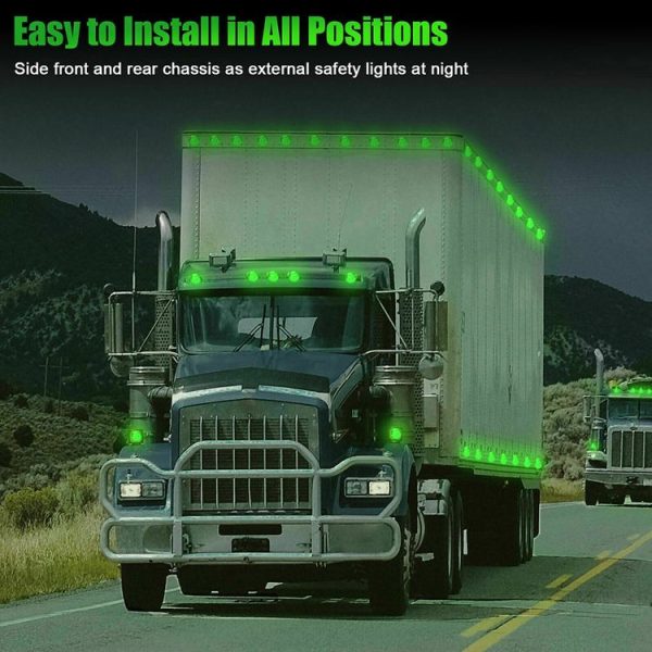 10 PCS MK-009 3 / 4 inch Car / Truck 3LEDs Side Marker Indicator Lights Bulb Lamp (Green Light) - Image 7