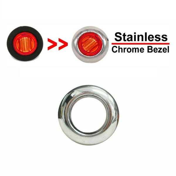 10 PCS MK-118 3 / 4 inch Metal Frame Car / Truck 3LEDs Side Marker Indicator Lights Bulb Lamp (Red Light) - Image 3