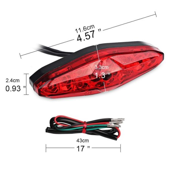 2 PCS KC-WD-NEW-3X Motorcycle LED Brake Light Running Lamp (Red) - Image 4