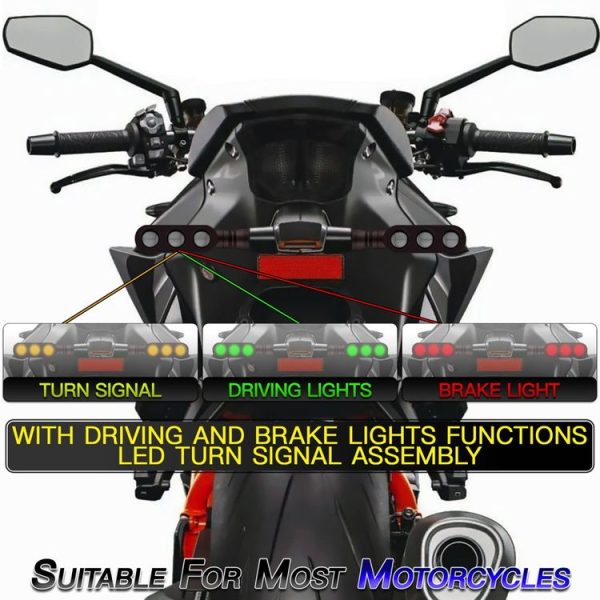 2 PCS KC050 Motorcycle LED Turn Signal Running Brake Light - Image 7