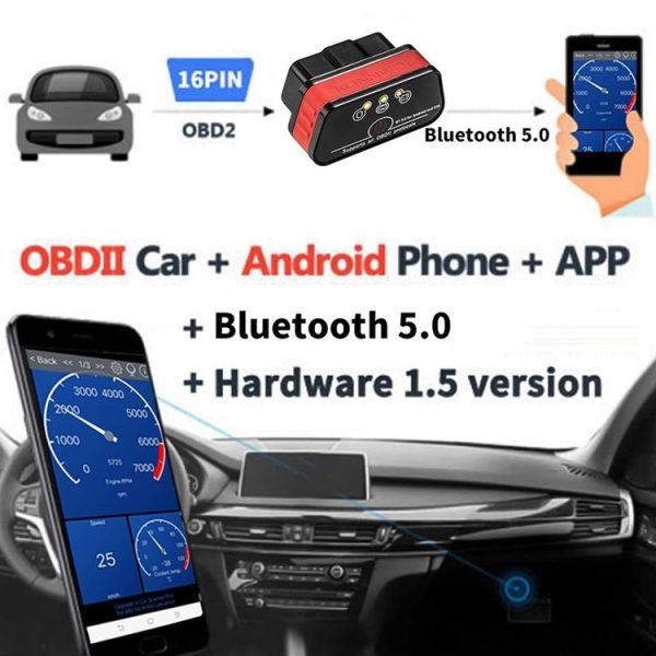 KONNWEI KW901 Android Phone OBD2 Car Bluetooth 5.0 Diagnostic Scan Tools (Red) - Image 5