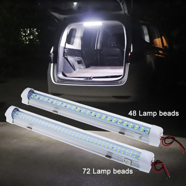 2 PCS ZS-3332 12-85V High Bright 72LEDs RV Dome Light Cabin Light Bar - Image 6