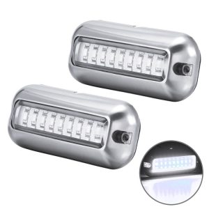 2 PCS MK-027 Ship / Yacht 10-30V 27LEDs Waterproof Stainless Steel Underwater Light (White Light)