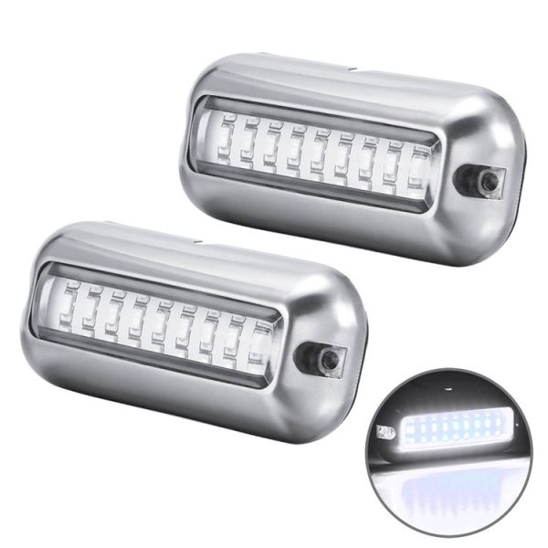 2 PCS MK-027 Ship / Yacht 10-30V 27LEDs Waterproof Stainless Steel Underwater Light (White Light)
