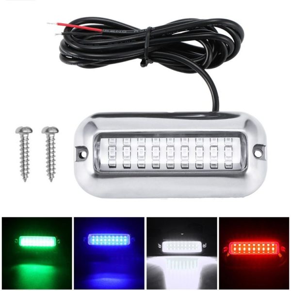 2 PCS MK-027 Ship / Yacht 10-30V 27LEDs Waterproof Stainless Steel Underwater Light (White Light) - Image 2