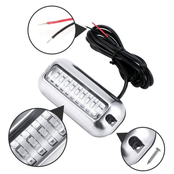 2 PCS MK-027 Ship / Yacht 10-30V 27LEDs Waterproof Stainless Steel Underwater Light (White Light) - Image 3
