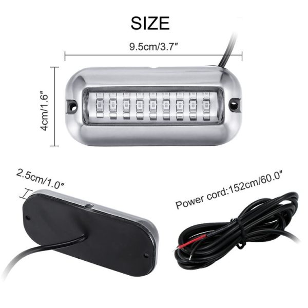 2 PCS MK-027 Ship / Yacht 10-30V 27LEDs Waterproof Stainless Steel Underwater Light (White Light) - Image 4