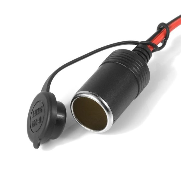 12V Car Charger Cigarette Lighter Extension Cord Female Socket with Quick Disconnect Wire Harness - Image 4