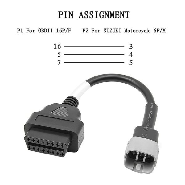 Motorcycle OBD 16PIN Female to 6PIN Connector Cable for Suzuki - Image 2