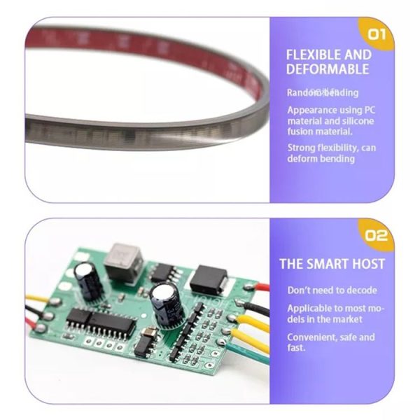 S20-200CM 200cm DC12V-24V Car Rear LED RGB Daytime Running Lights Strip Colorful Lamp - Image 2