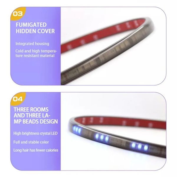 S20-200CM 200cm DC12V-24V Car Rear LED RGB Daytime Running Lights Strip Colorful Lamp - Image 3