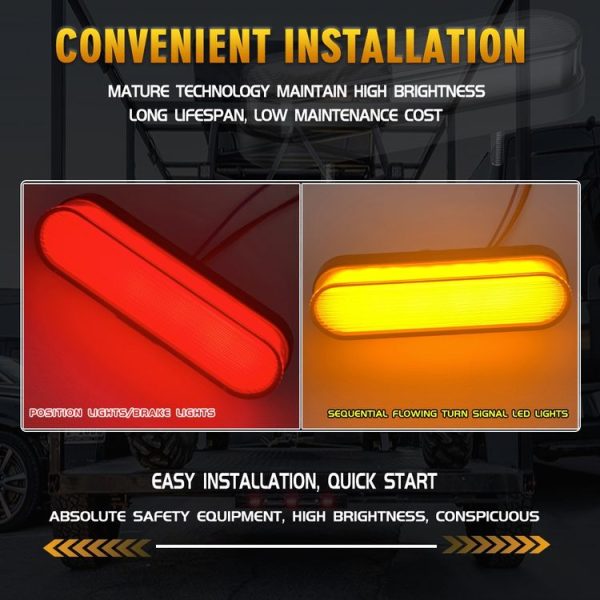 1 Pair Double Color Brake Light Turn Signal Light - Image 6