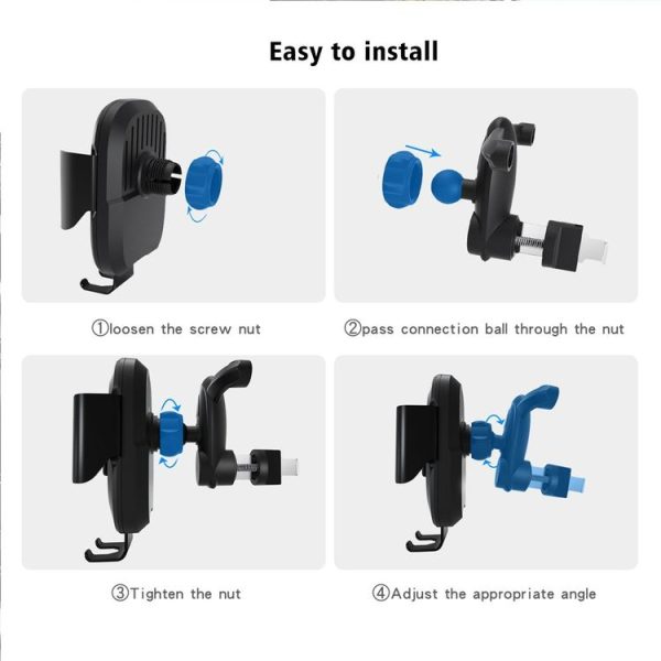 CS-984A1 Car Air Outlet Wireless Infrared Sensor Mobile Phone Charging Stand Holder (Black) - Image 10