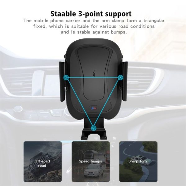 CS-984A1 Car Air Outlet Wireless Infrared Sensor Mobile Phone Charging Stand Holder (Black) - Image 6