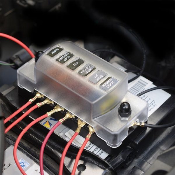 ZH-978A1 FB1901 1 In 6 Out 6 Ways Independent Positive Negative Fuse Box with 12 Fuses for Auto Car Truck Boat - Image 10