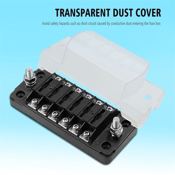 ZH-978A1 FB1901 1 In 6 Out 6 Ways Independent Positive Negative Fuse Box with 12 Fuses for Auto Car Truck Boat - Image 3
