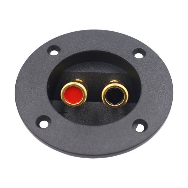 2 in 1 / Set Car Double Binding Round Gold Plate Push Spring Loaded Jacks Speaker Box - Image 2