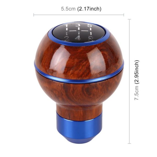 Universal Car Wood Texture Metal Gear Shift Knob (Blue) - Image 3