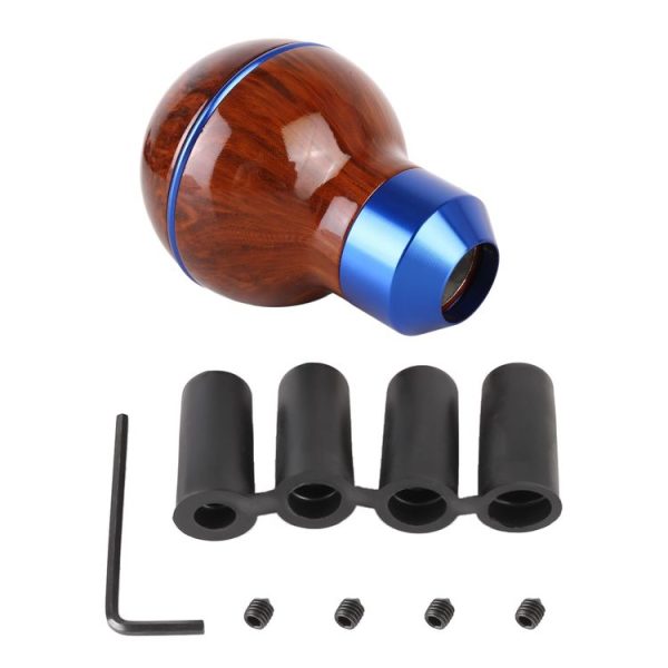 Universal Car Wood Texture Metal Gear Shift Knob (Blue) - Image 4
