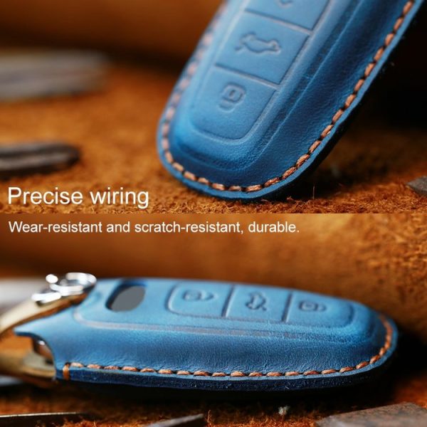 Audi Series Car Cowhide Leather Key Protective Cover Key Case, C Version 2018 and Above (Brown) - Image 3