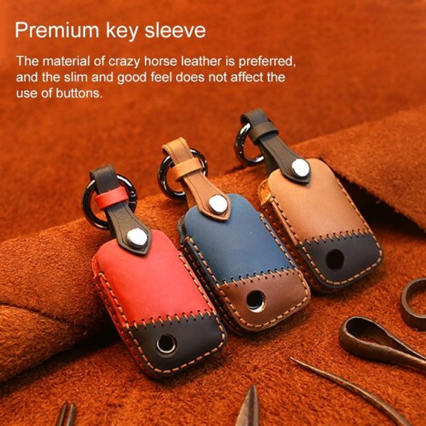 Volkswagen Car Cowhide Leather Key Protective Cover Key Case, D Version (Brown) - Image 4