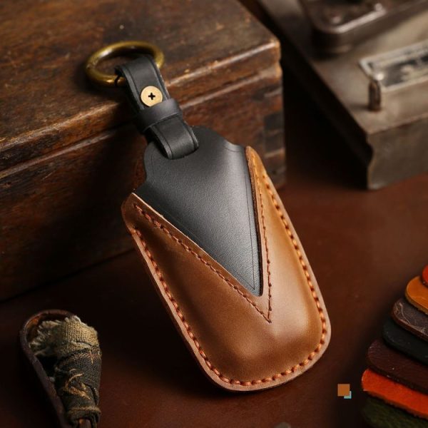 Toyota Car Cowhide Leather Key Protective Cover Key Case, Two Keys Version (Brown) - Image 2