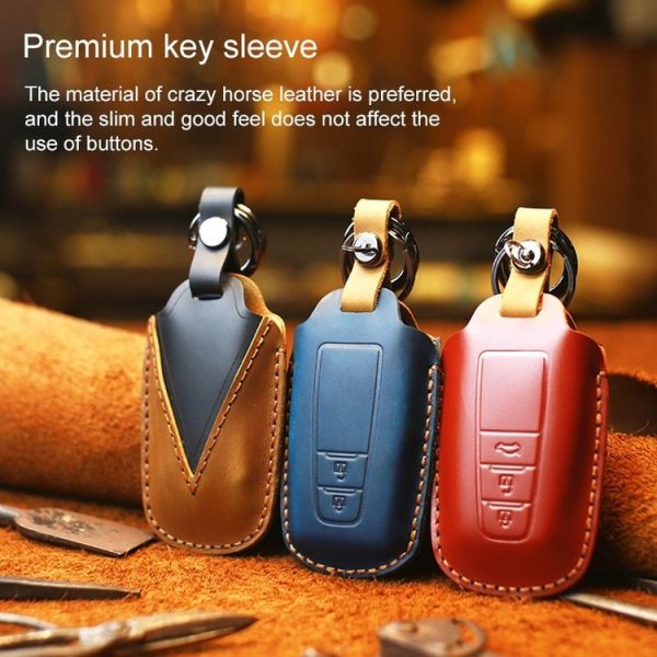 Toyota Car Cowhide Leather Key Protective Cover Key Case, Two Keys Version (Brown) - Image 6