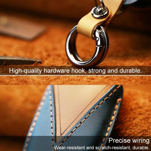 Toyota Car Cowhide Leather Key Protective Cover Key Case, Three Keys Version (Brown) - Image 3