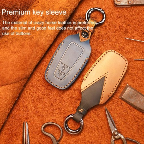 Toyota Car Cowhide Leather Key Protective Cover Key Case, Three Keys Version (Brown) - Image 5