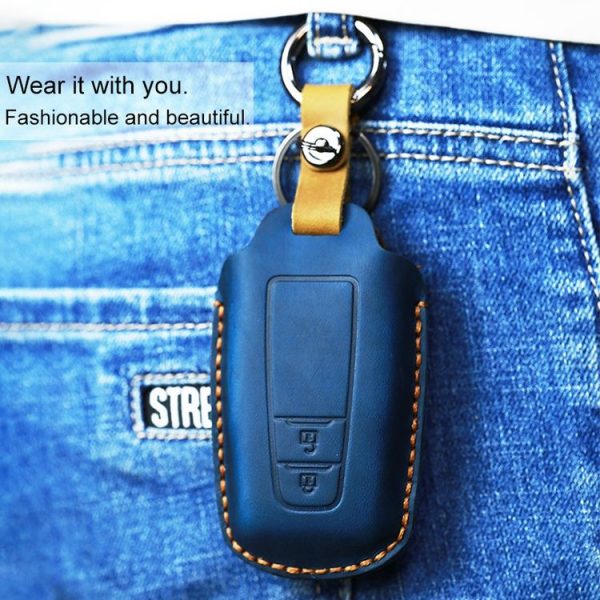 Toyota Car Cowhide Leather Key Protective Cover Key Case, Three Keys Version (Brown) - Image 6