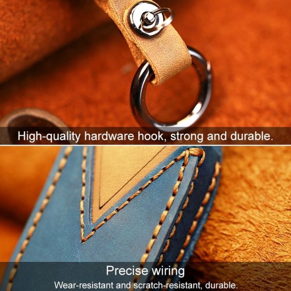 Buick Car Cowhide Leather Key Protective Cover Key Case, Four Keys Version (Brown) - Image 3