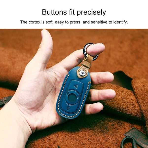 Buick Car Cowhide Leather Key Protective Cover Key Case, Four Keys Version (Brown) - Image 4