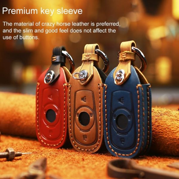 Buick Car Cowhide Leather Key Protective Cover Key Case, Four Keys Version (Brown) - Image 5