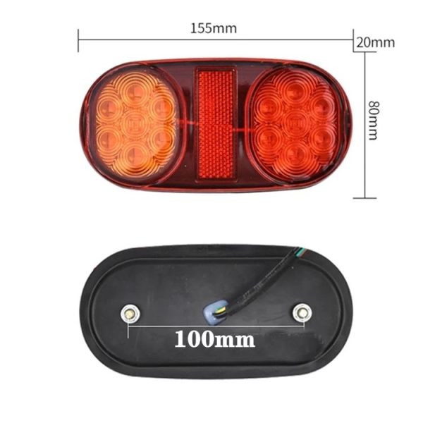 2 PCS 12-24V 14LED Car Oval Tail Light Side Lamp - Image 3