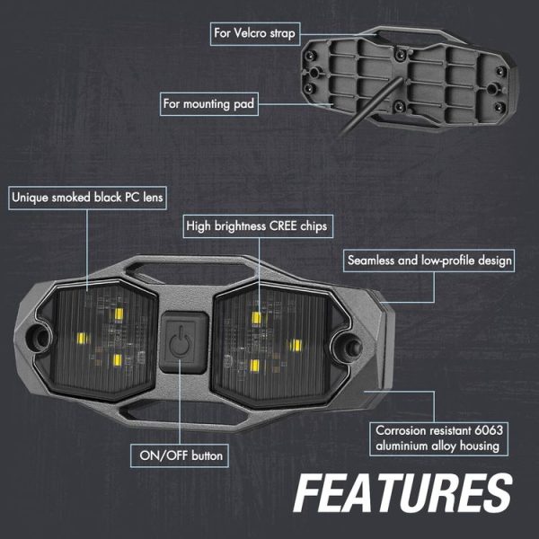 UTV ATV Polaris RZR Golf Cart Motorcycle LED Guard Bar Light - Image 4