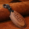 Nissan Car Cowhide Leather Key Protective Cover Key Case, Three Keys Tailgate Version (Brown) - Image 2