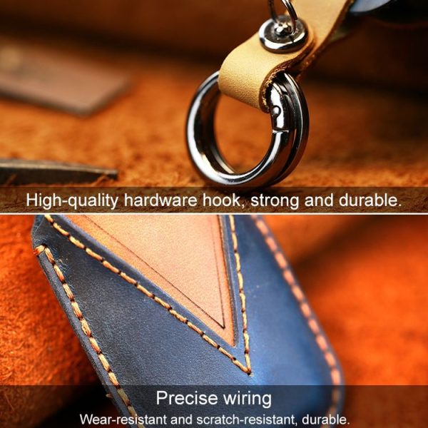 Nissan Car Cowhide Leather Key Protective Cover Key Case, Three Keys Tailgate Version (Brown) - Image 3