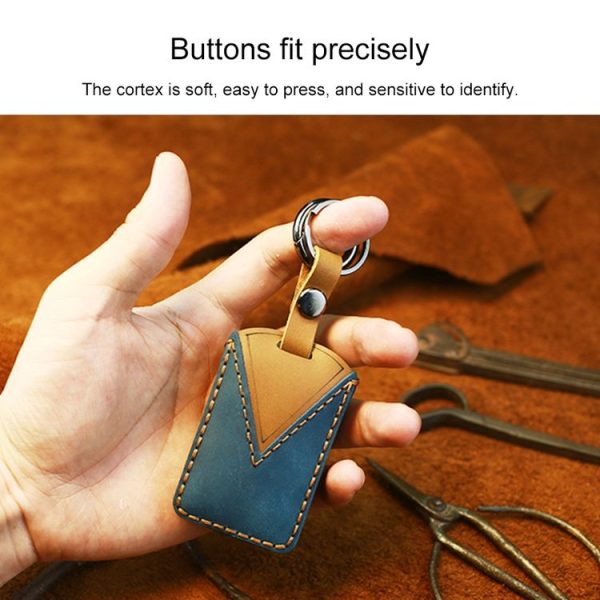 Volvo Car Cowhide Leather Key Protective Cover Key Case (Brown) - Image 4