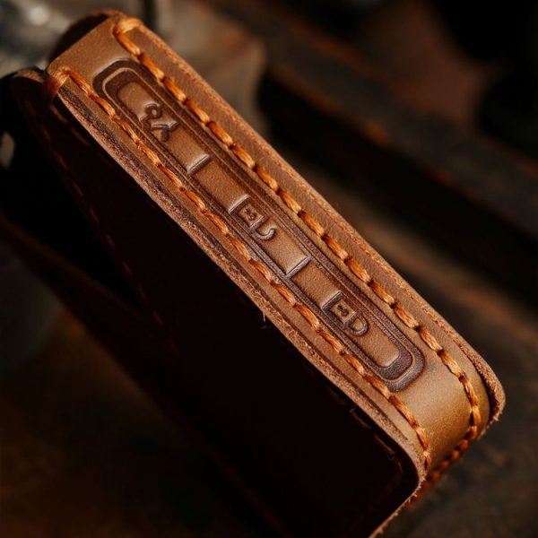 Volvo Car Cowhide Leather Key Protective Cover Key Case (Brown) - Image 8