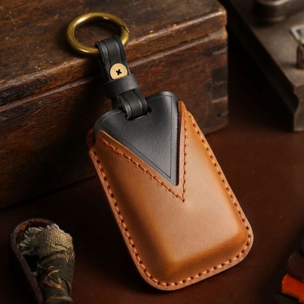 Land Rover Car Cowhide Leather Key Protective Cover Key Case (Brown) - Image 2