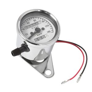 Motorcycle Retro Modified Odometer Speedometer Kilometer (Silver)