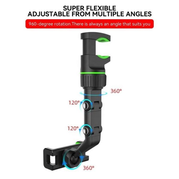1st Generation Multifunctional Car Rearview Mirror Rear Seat Mobile Phone Holder (Green) - Image 3