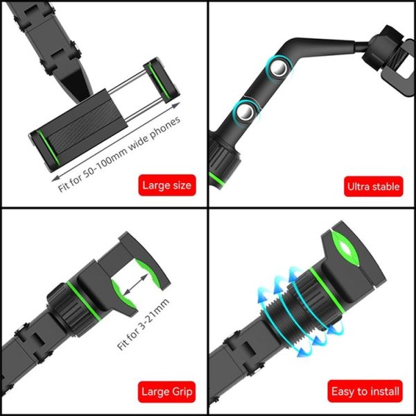 1st Generation Multifunctional Car Rearview Mirror Rear Seat Mobile Phone Holder (Green) - Image 4