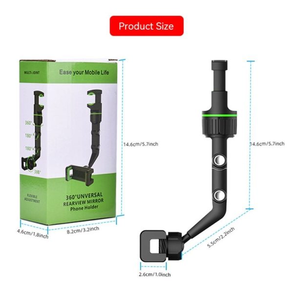 1st Generation Multifunctional Car Rearview Mirror Rear Seat Mobile Phone Holder (Green) - Image 5
